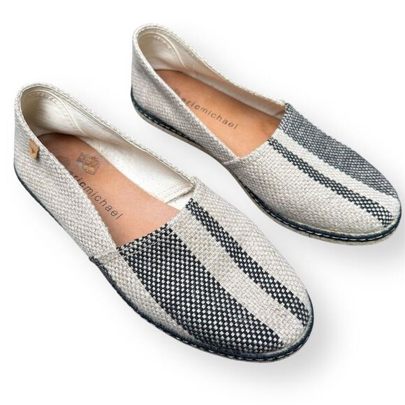 Eric Michael Women's Beige Canvas Slip-On Espadrille Flats EU 40 US 9.5 - 10 - Picture 2 of 14
